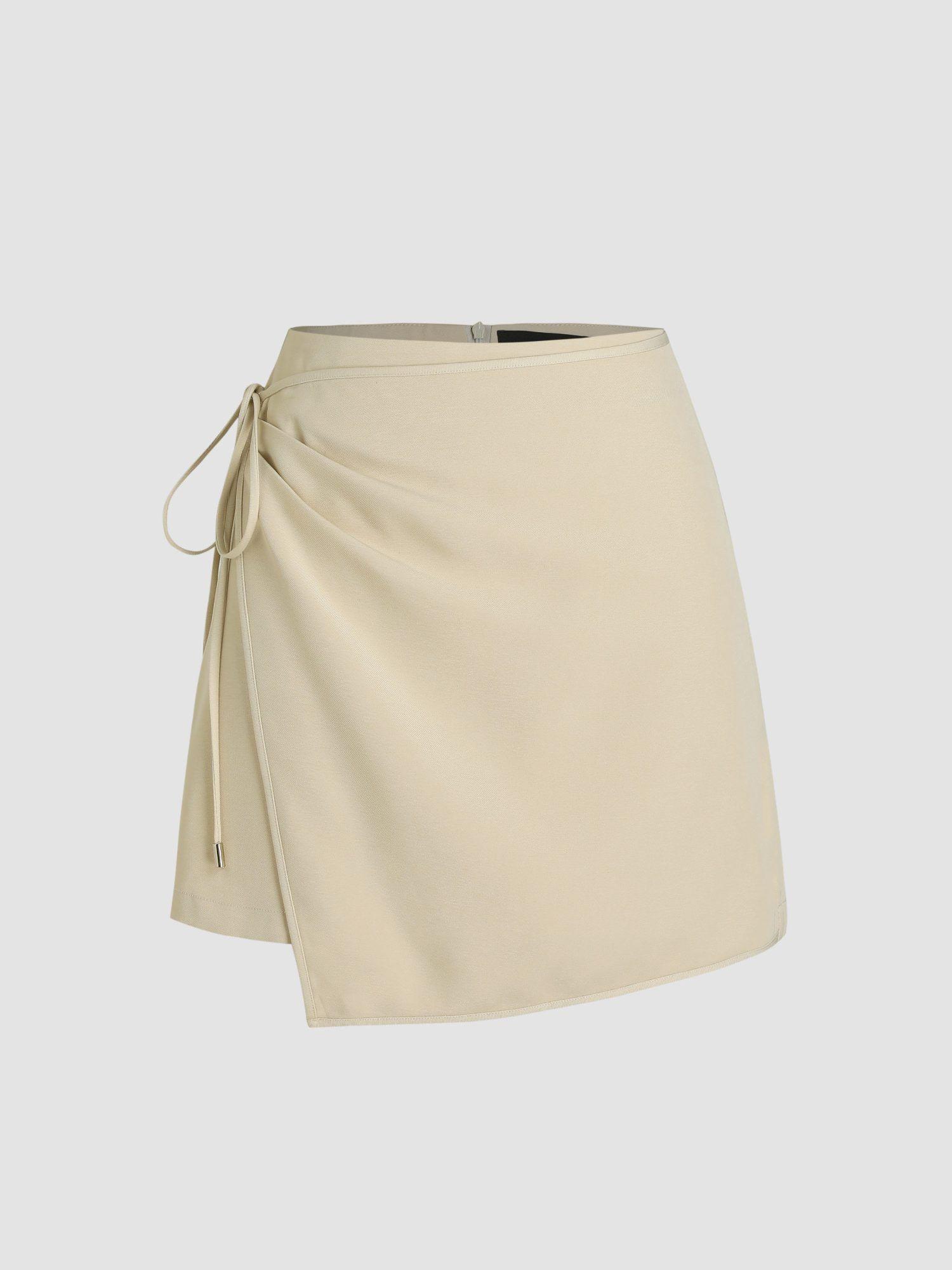 knotted wrap mini skirt