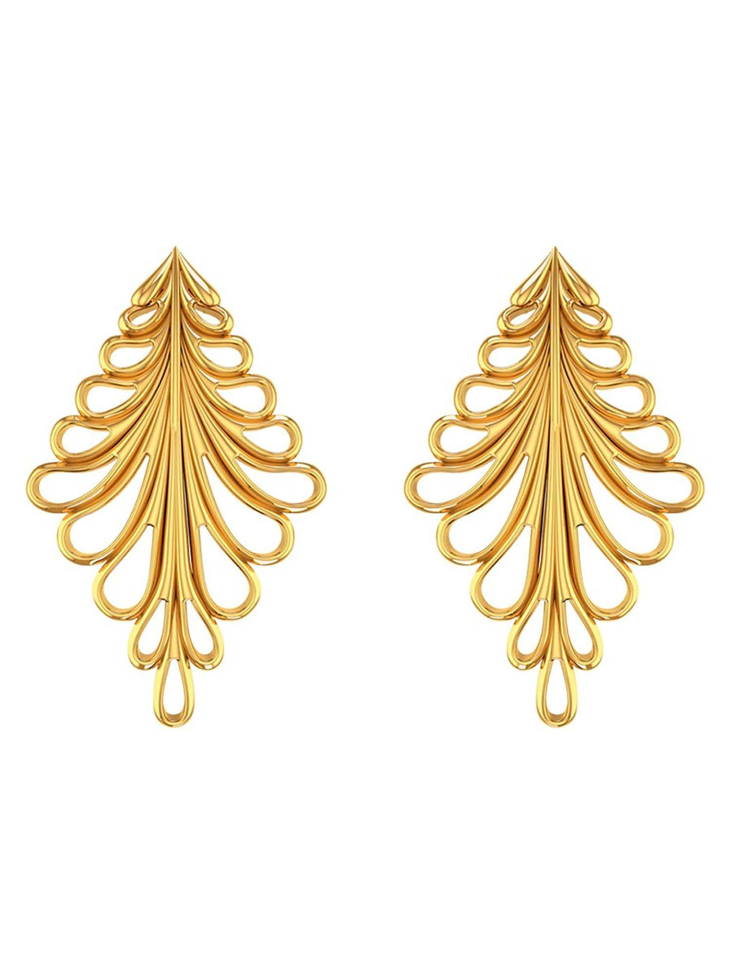 knotty stud gold earrings with gold screw