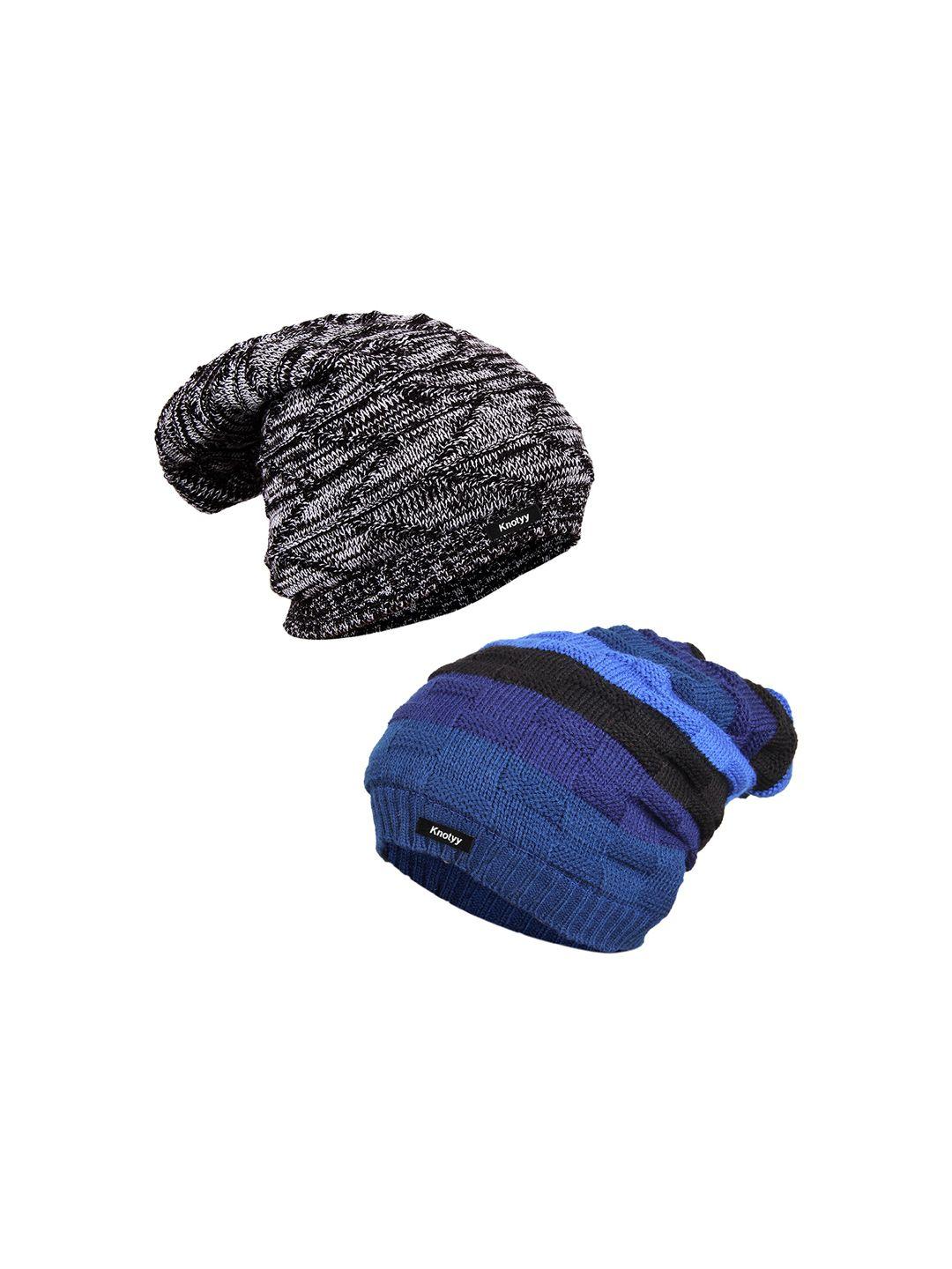 knotyy men pack of 2 solid beanie