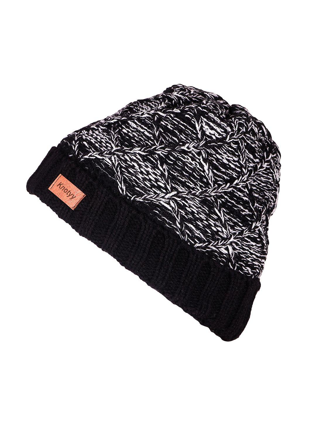 knotyy men multicoloured  pack of 2 self design beanie