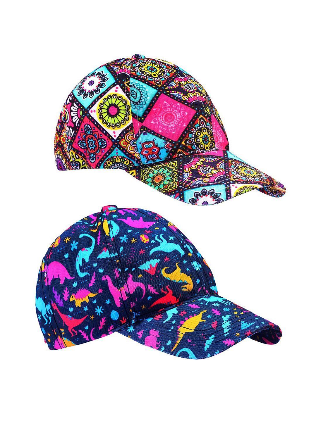 knotyy pack of 2 printed canvas snapback cap