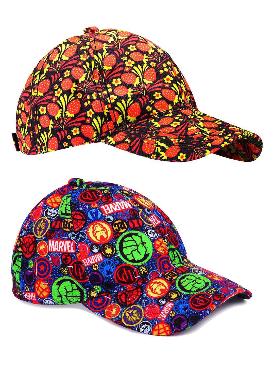 knotyy pack of 2 printed snapback caps