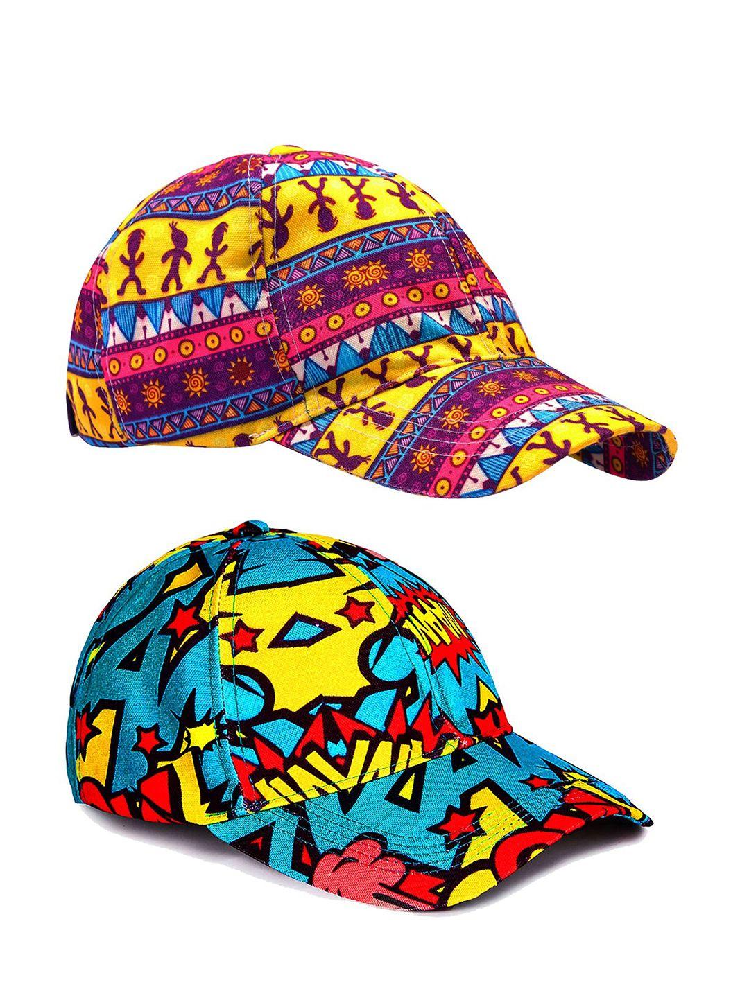 knotyy set of 2 printed snapback caps