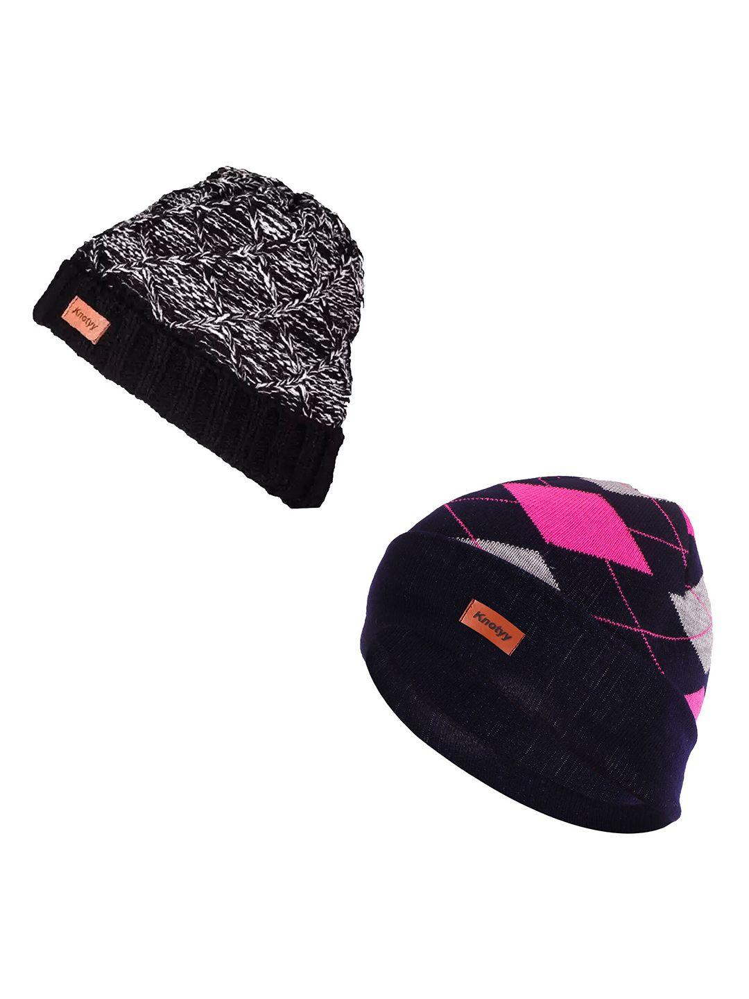 knotyy unisex pack of 2 multicoloured beanie