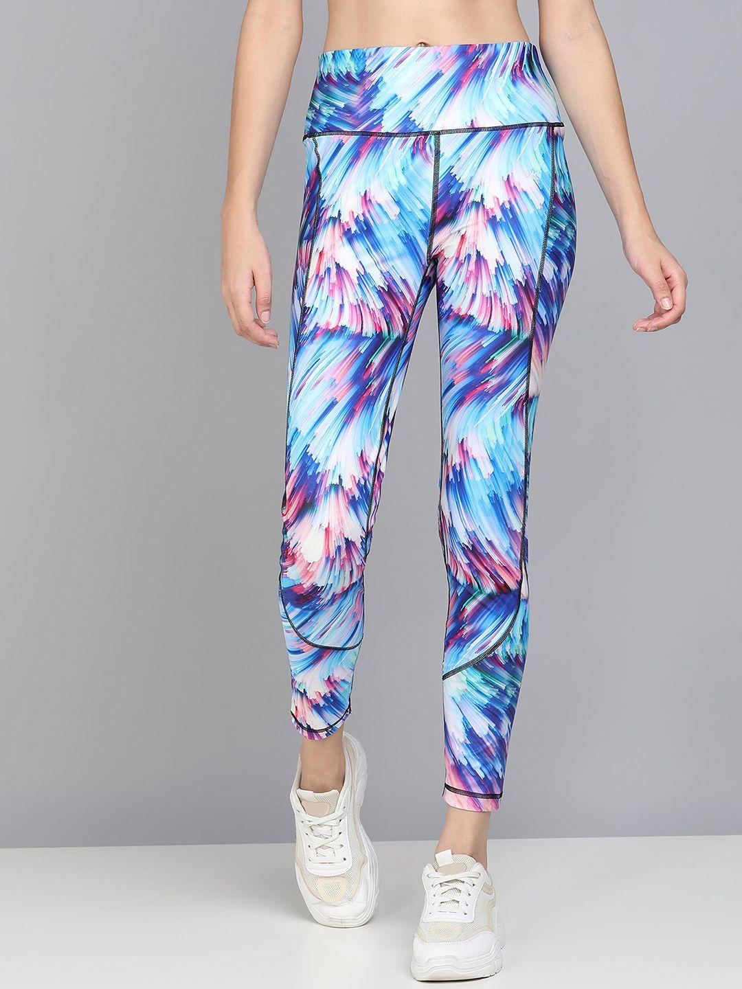 kobo abstract printed seamless ankle-length tights