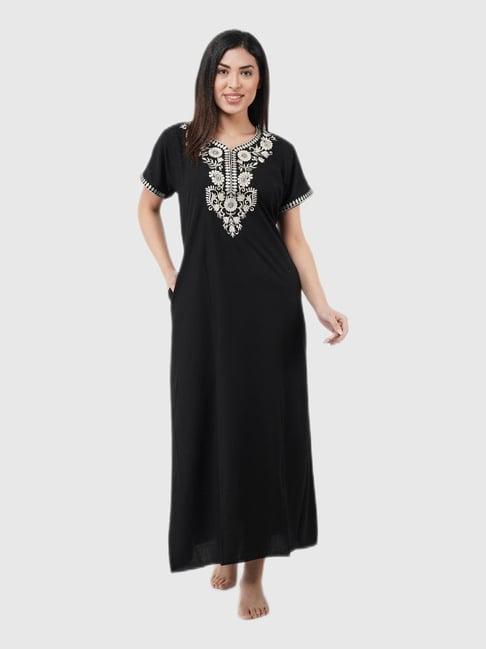 koi sleepwear black embroidered nighties