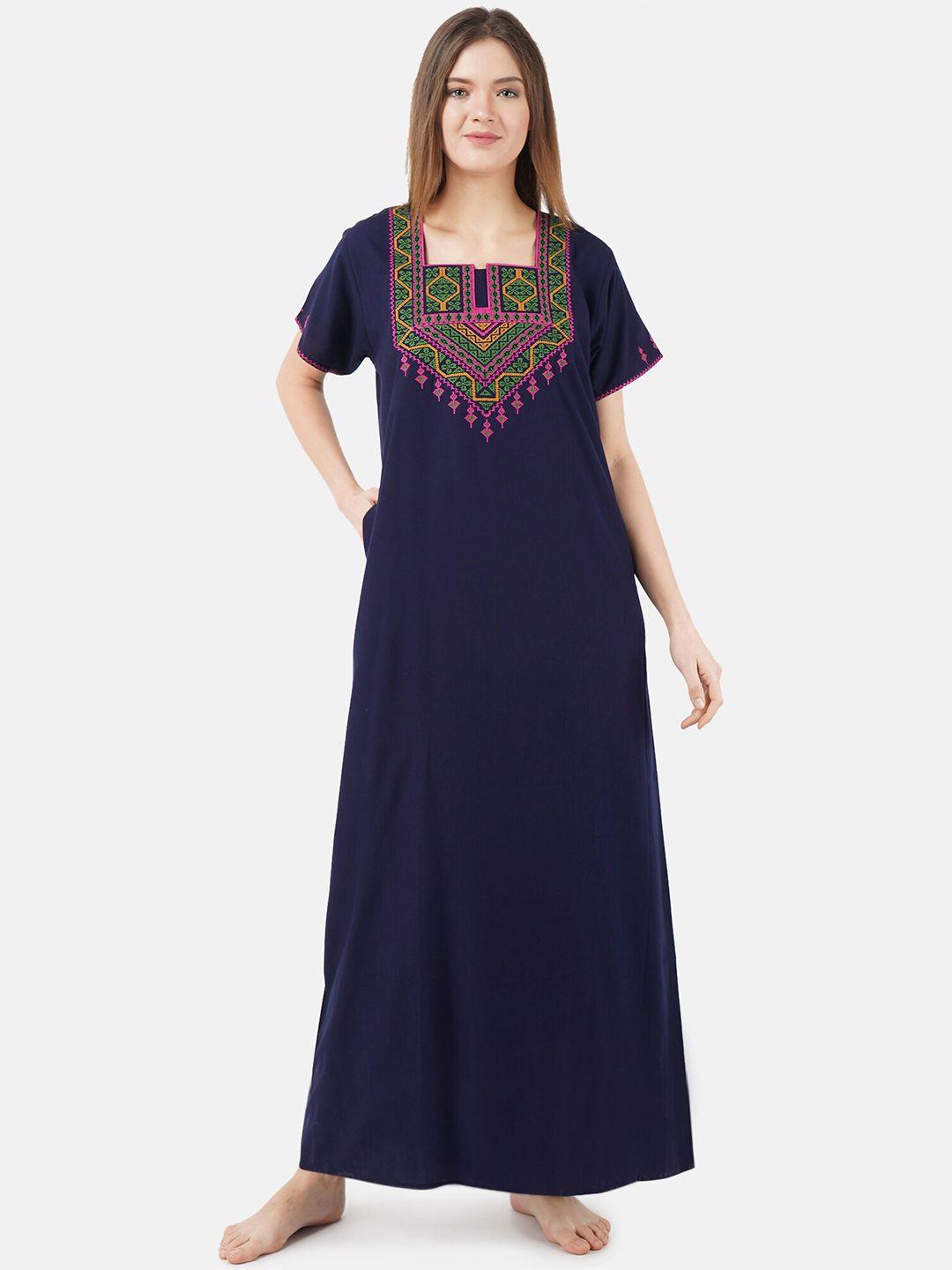 koi sleepwear embroidered cotton maxi nightdress