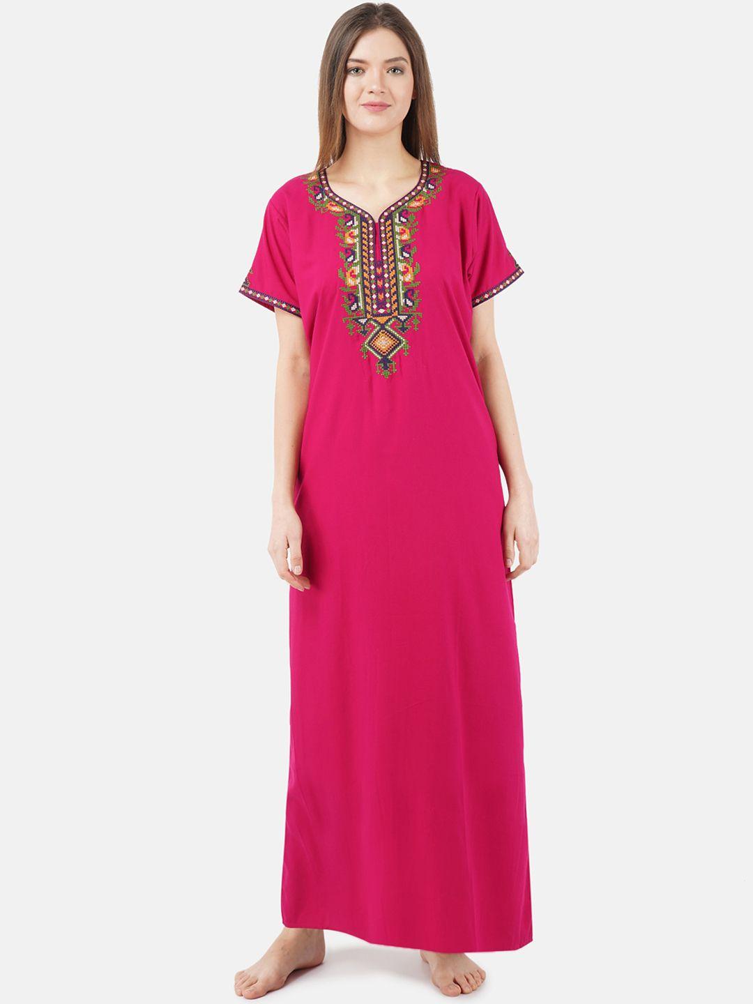 koi sleepwear pink embroidered nightdress