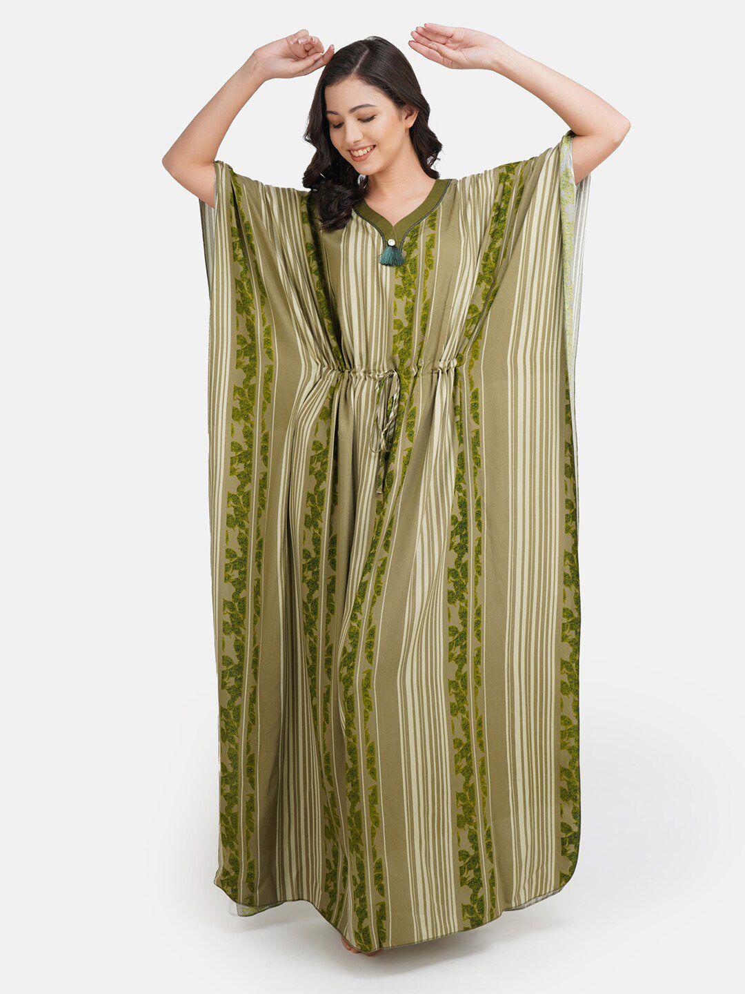 koi sleepwear women green rayon kaftan nightdress
