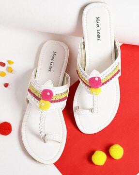 kolhapuri chappals with embellishments