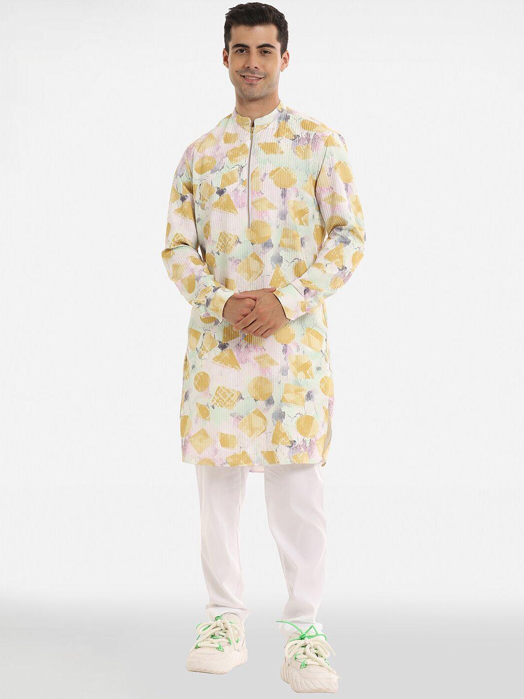komal kothari abstract printed kurta with pyjamas