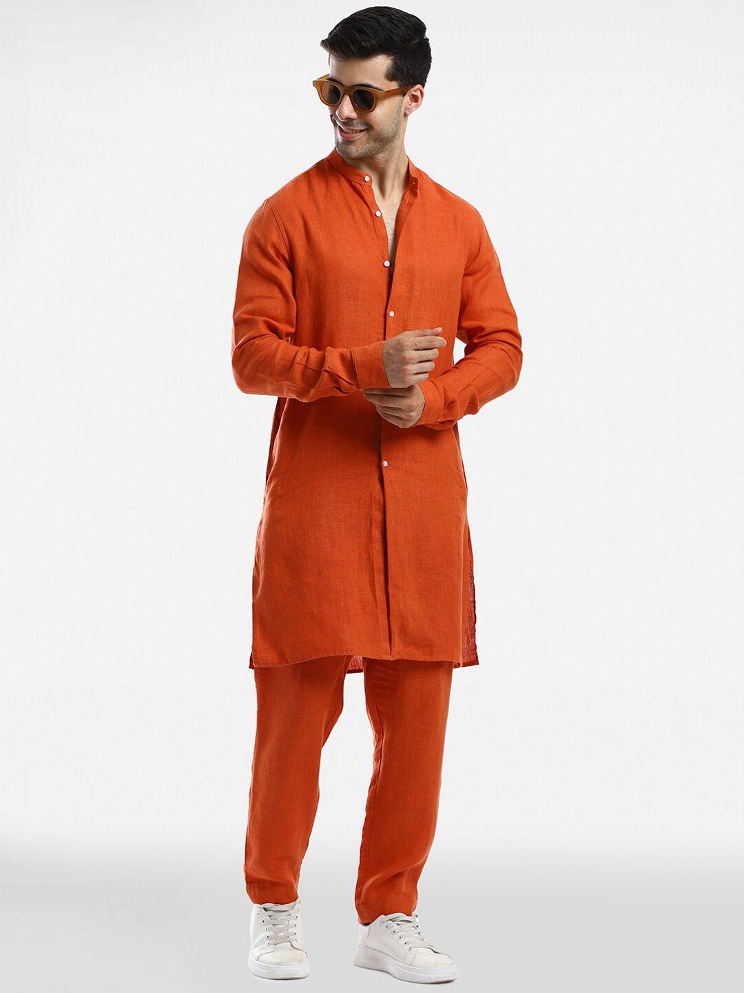komal kothari linen straight kurta with trousers