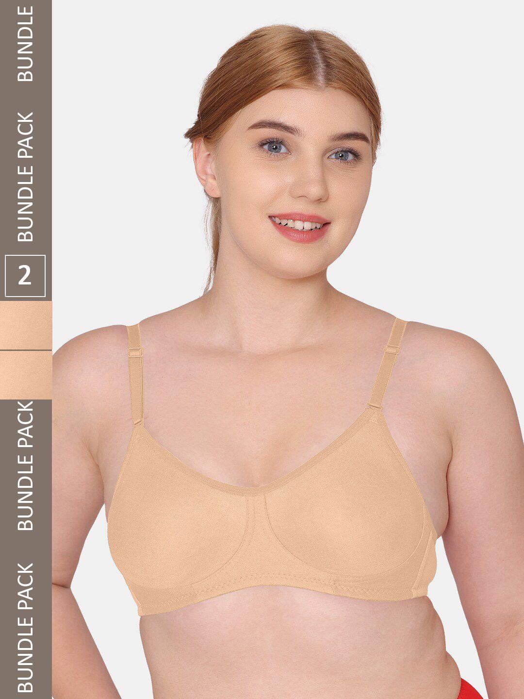komli pack of 2 non-wired seamless non-padded everyday bra