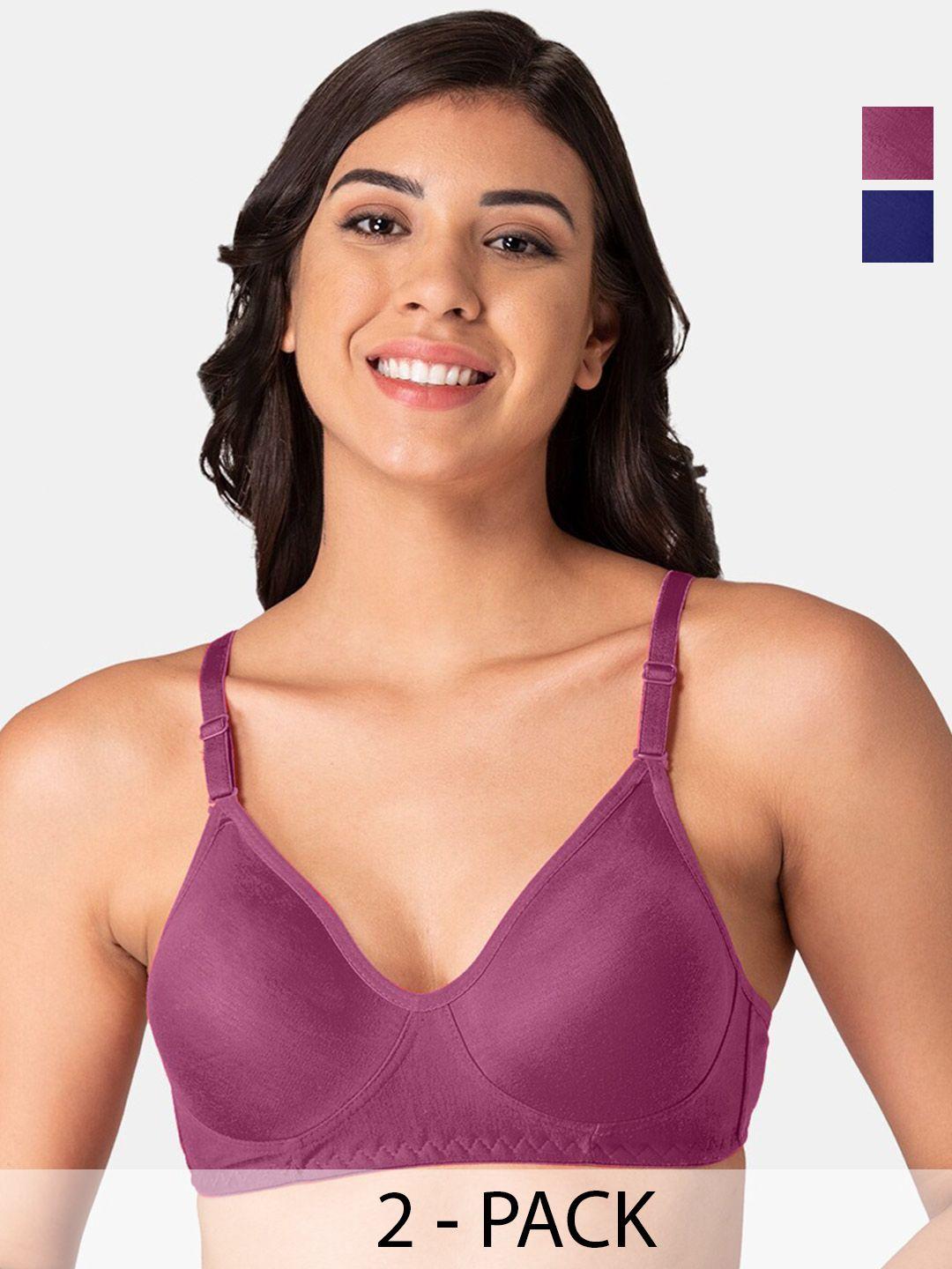 komli pack of 2 cotton full coverage bra