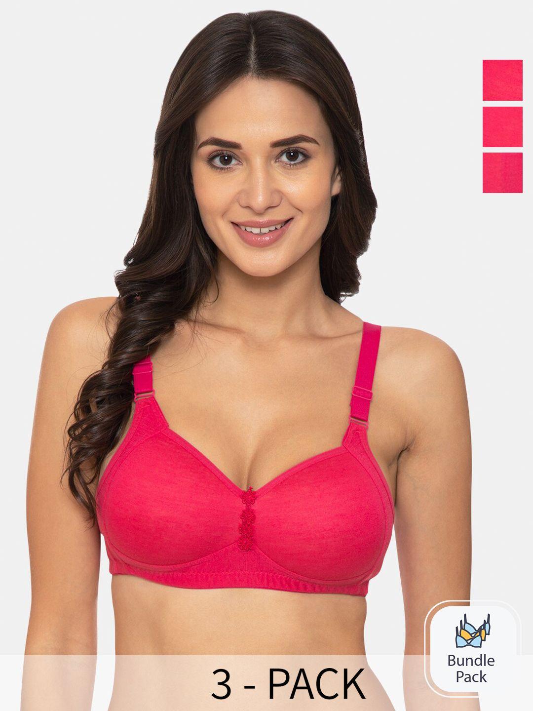 komli pack of 3 full coverage lightly padded cotton minimizer bra with all day comfort