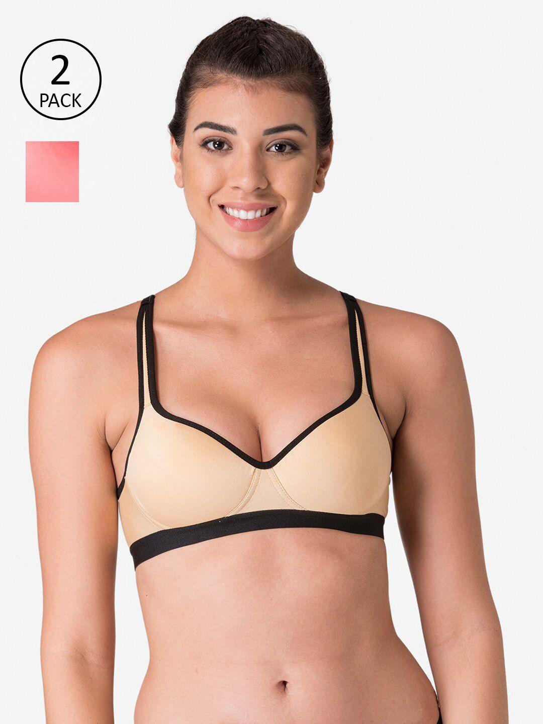 komli set of 2 workout bras lightly padded