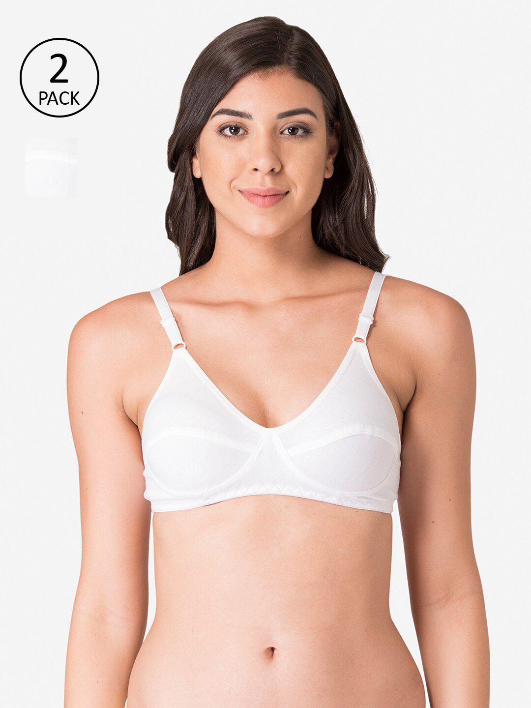 komli white solid full coverage t-shirt bra