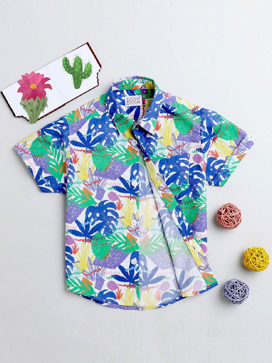 koochi poochi boys multicoloured standard floral printed casual shirt