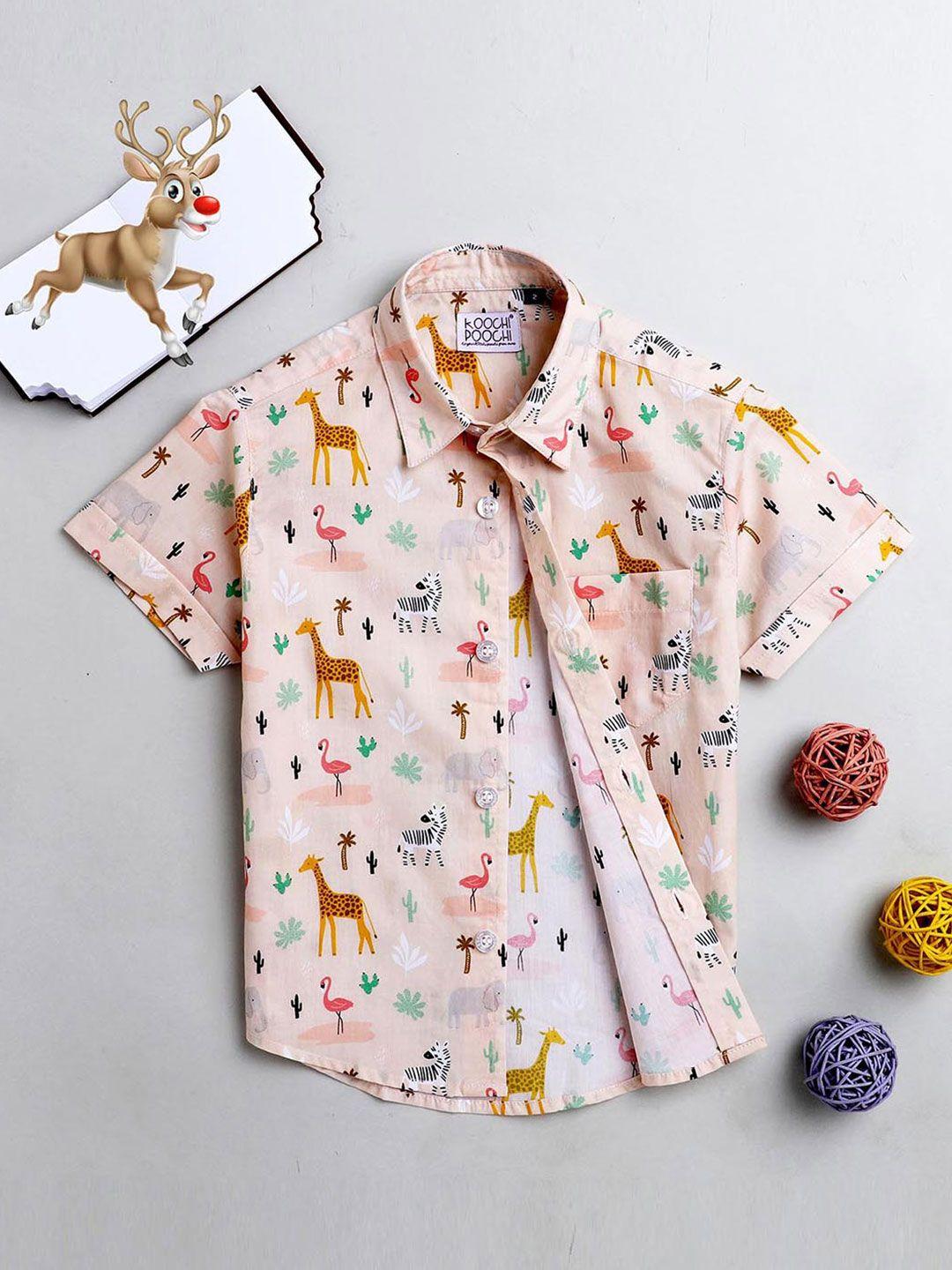 koochi poochi boys multicoloured standard printed casual shirt