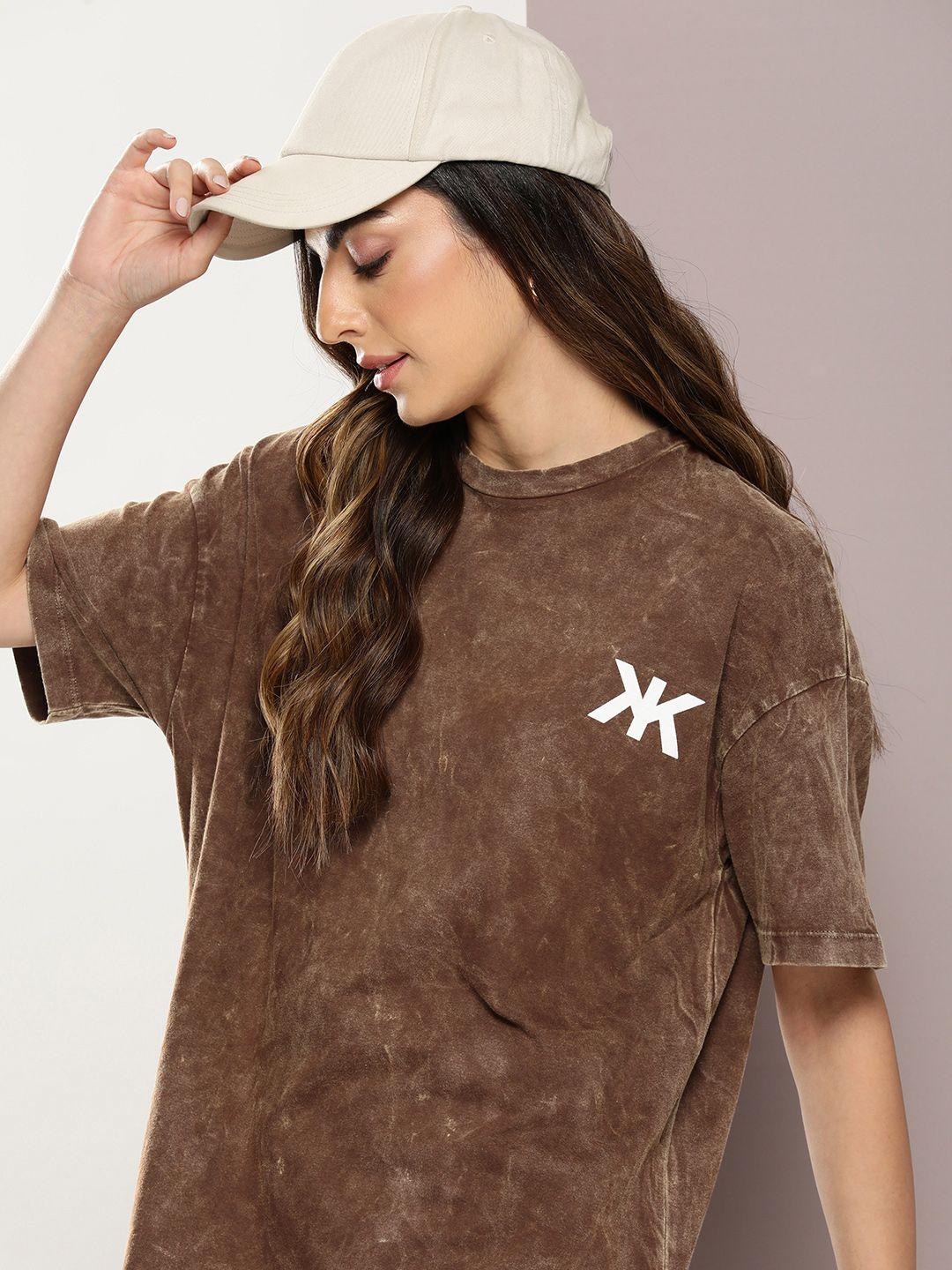 kook n keech brand logo printed drop-shoulder sleeves pure cotton oversized t-shirt