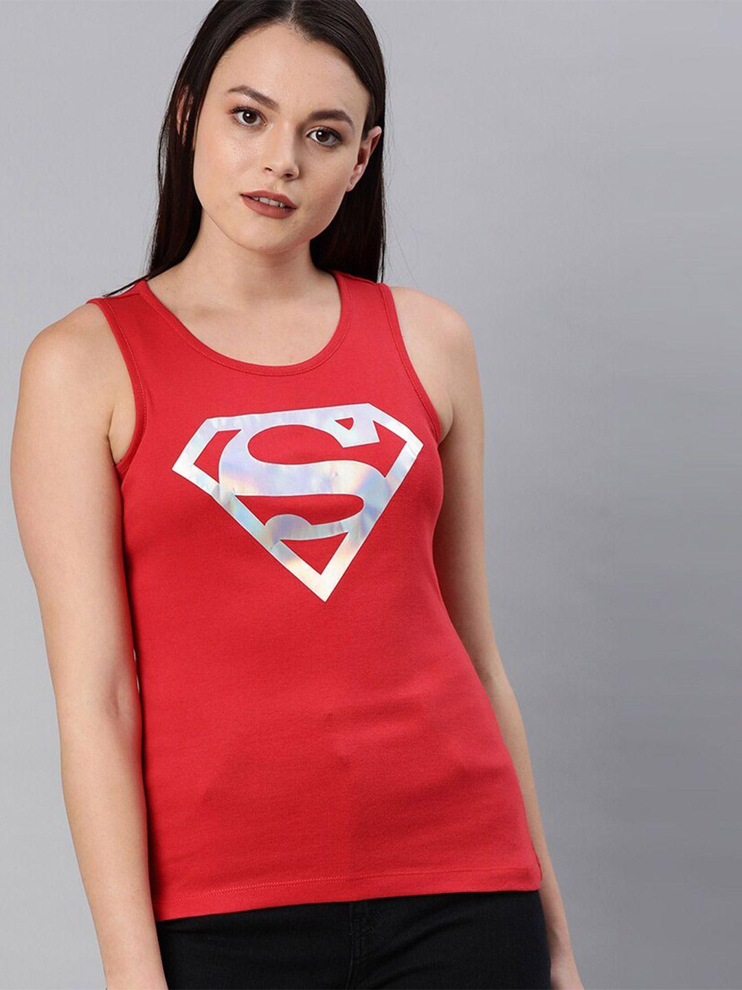 kook n keech superman women red printed cotton t-shirt