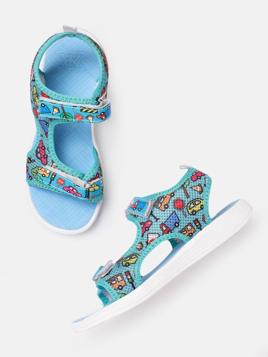 kook n keech women printed & woven design sports sandals
