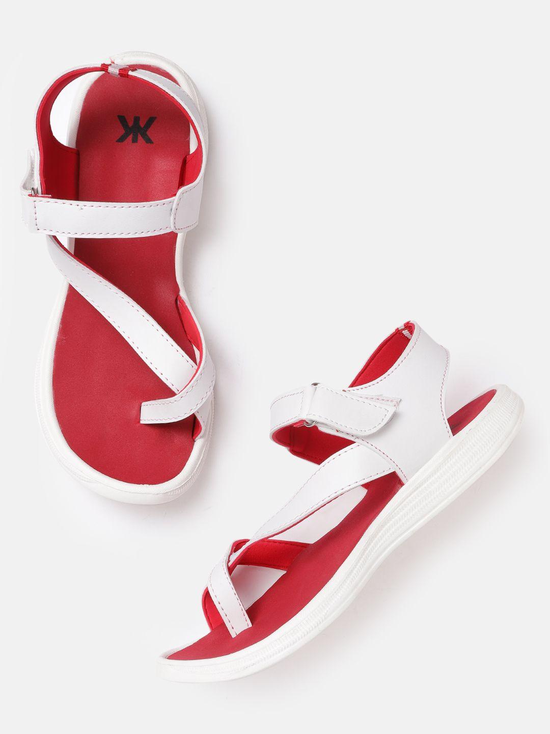 kook n keech women white solid sports sandals