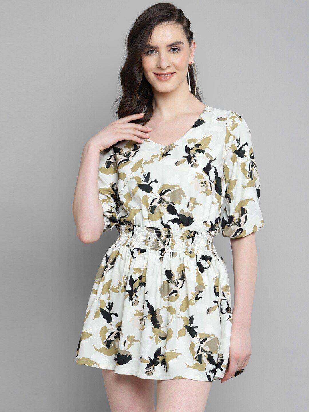 kook n keech abstract printed fit & flare dress