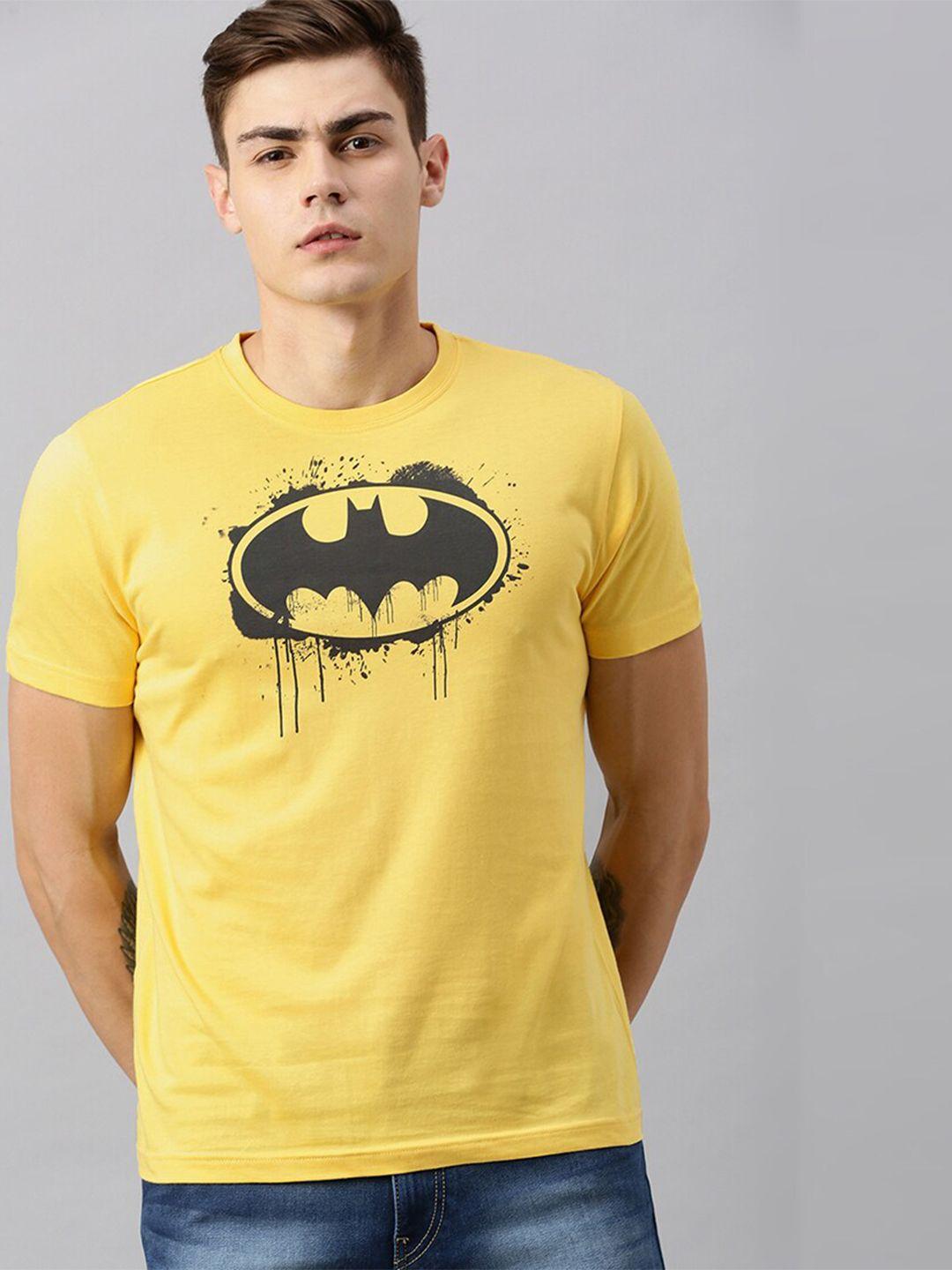 kook n keech batman men yellow batman pure cotton t-shirt