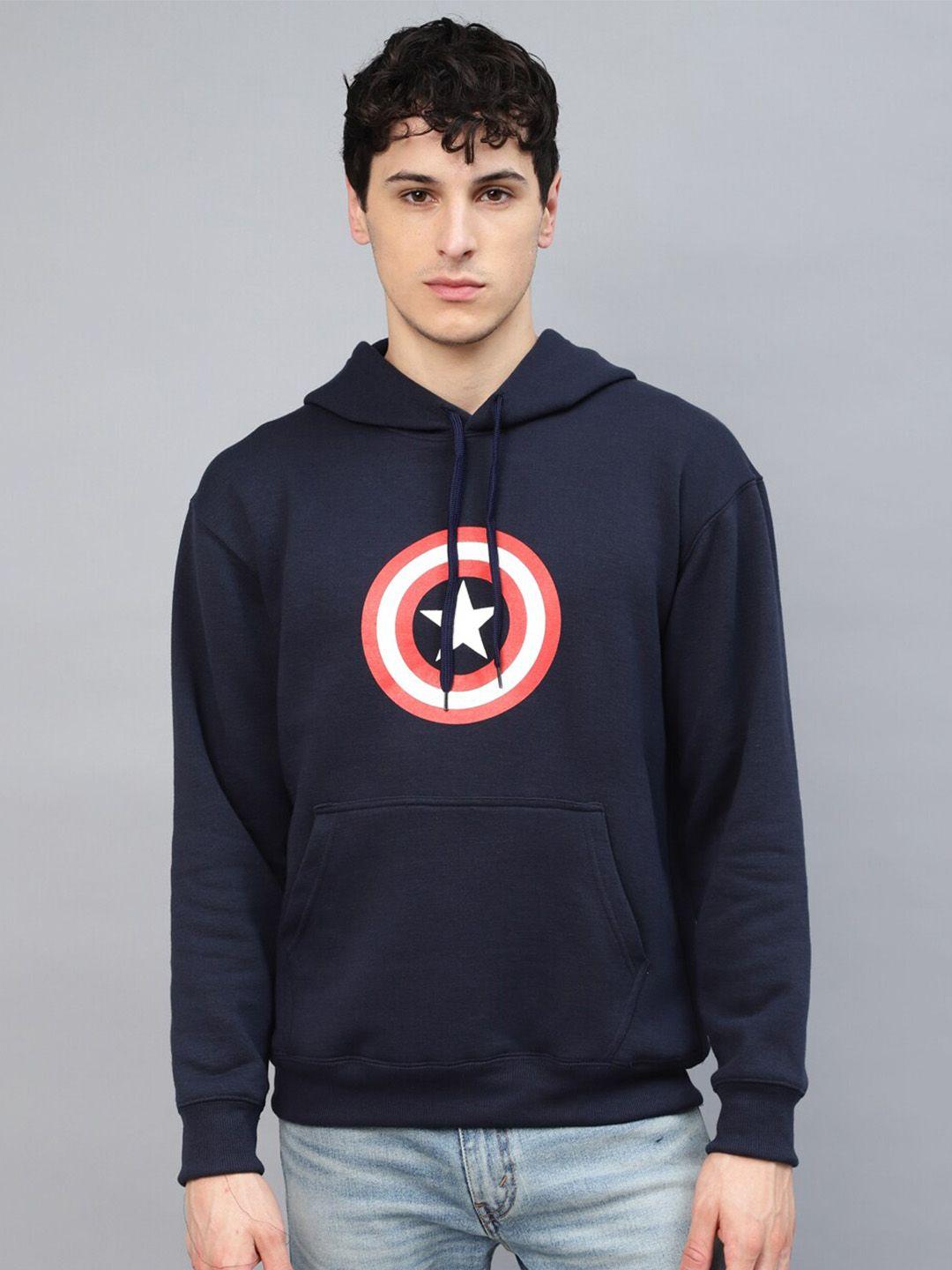 kook n keech captain america graphic printed hooded sweatshirt