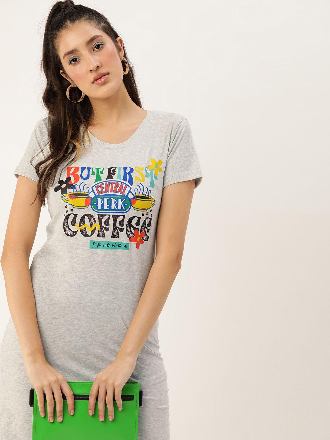 kook n keech comfy fit f.r.i.e.n.d.s. graphic printed cotton t-shirt dress