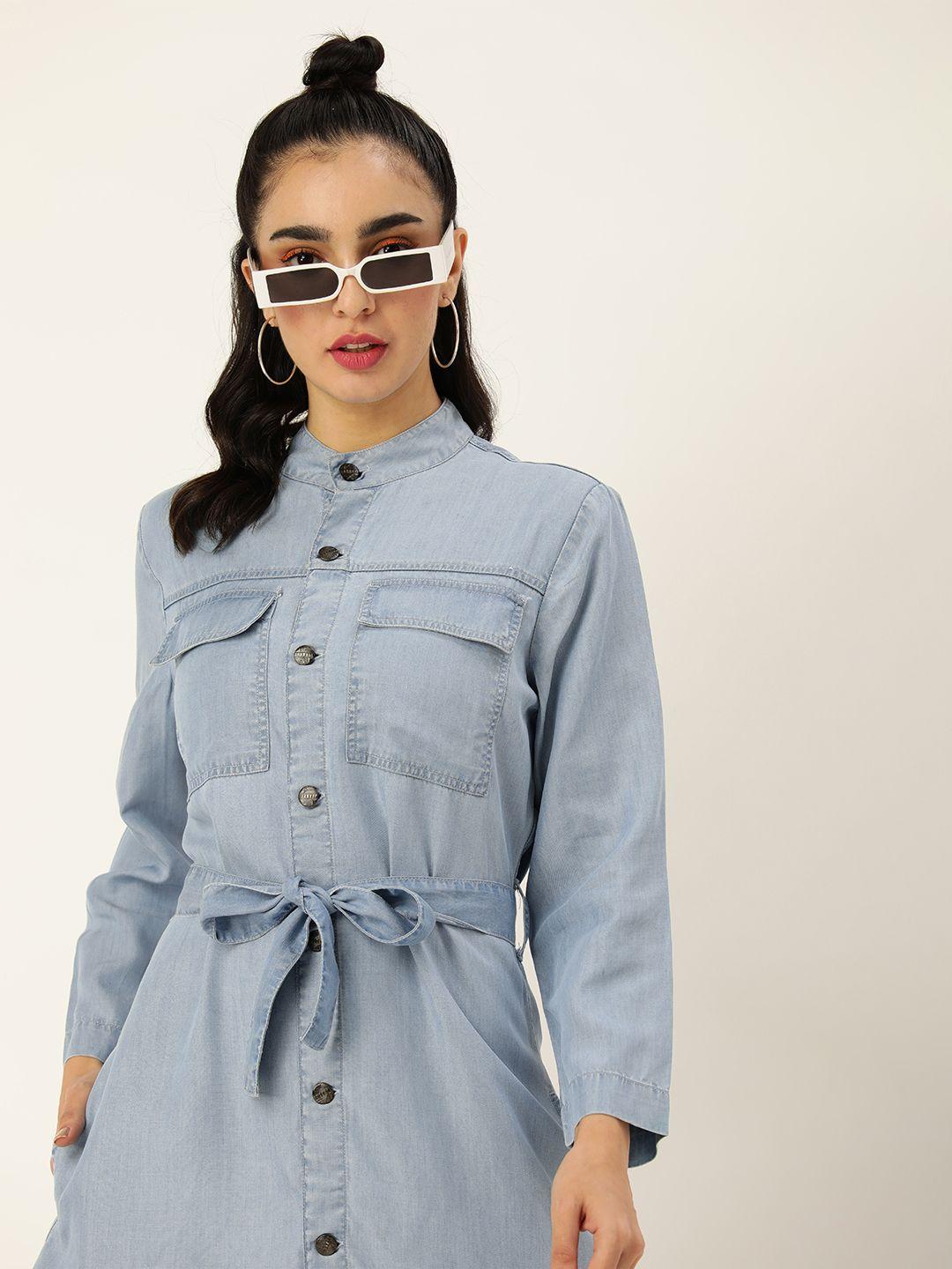 kook n keech denim shirt mini dress