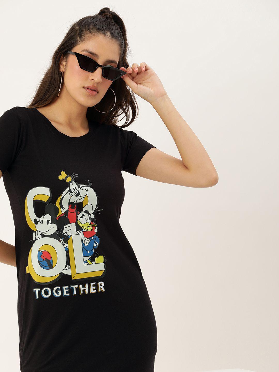 kook n keech disney comfy fit mickey mouse graphic printed cotton t-shirt dress
