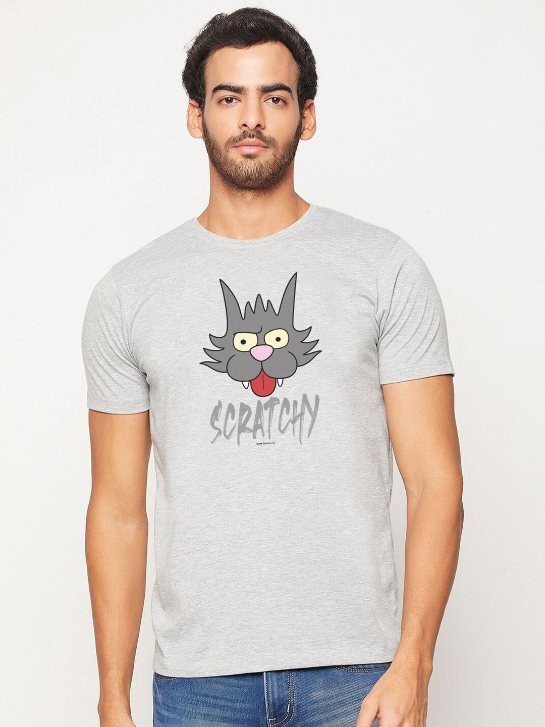 kook n keech disney men grey printed t-shirt