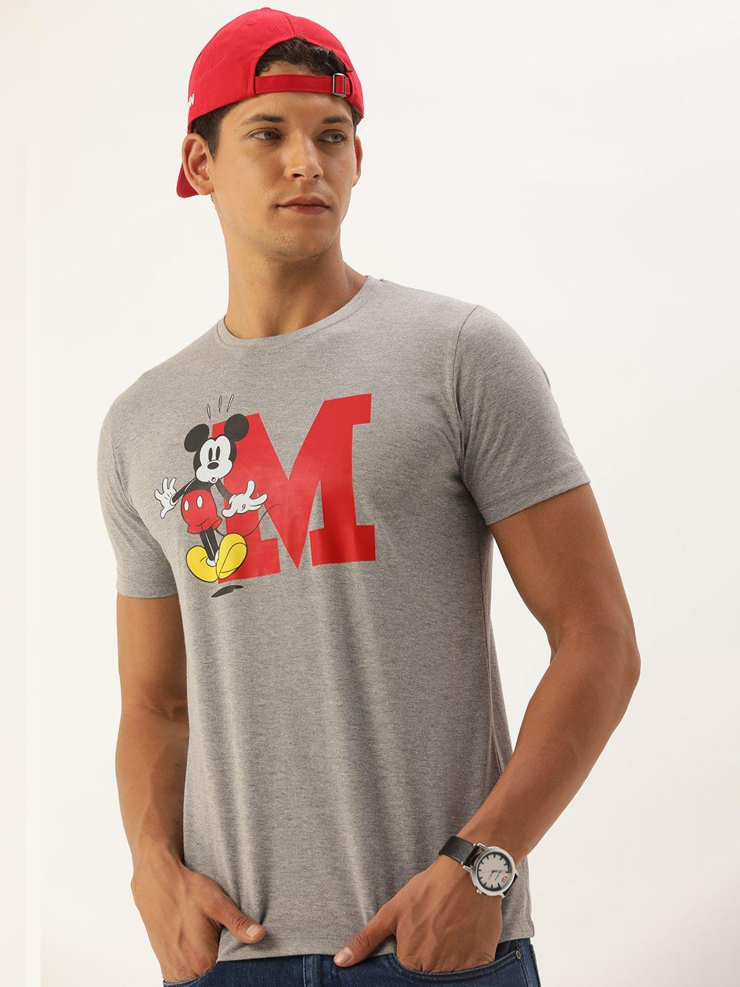 kook n keech disney men mickey mouse printed pure cotton t-shirt