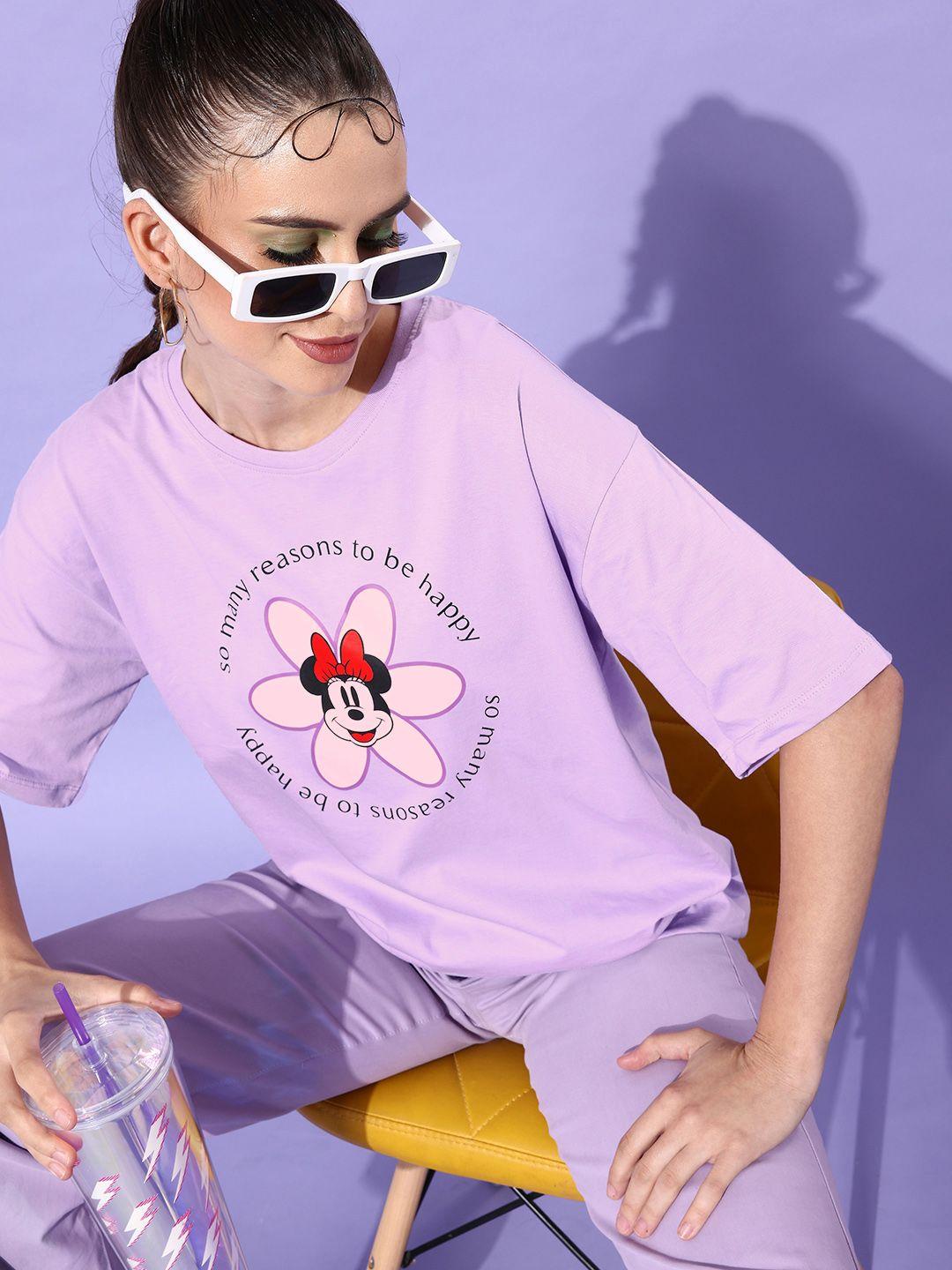 kook n keech disney women lavender graphic joyful conversation t-shirt