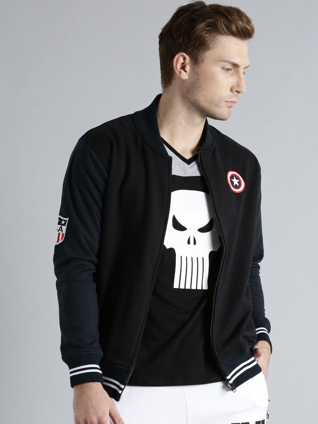 kook n keech marvel black colourblocked sweatshirt