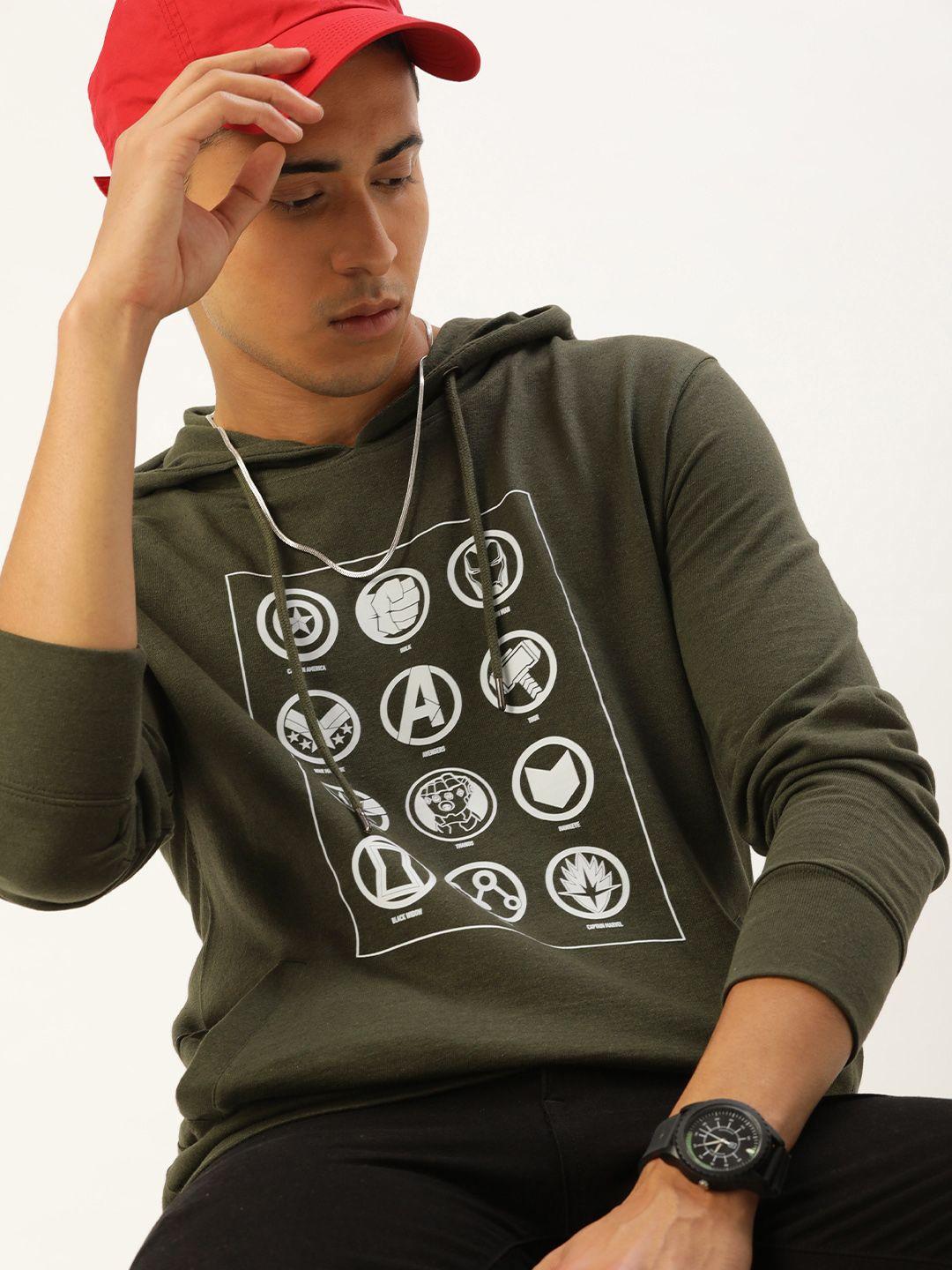 kook n keech marvel men printed hooded sweatshirt