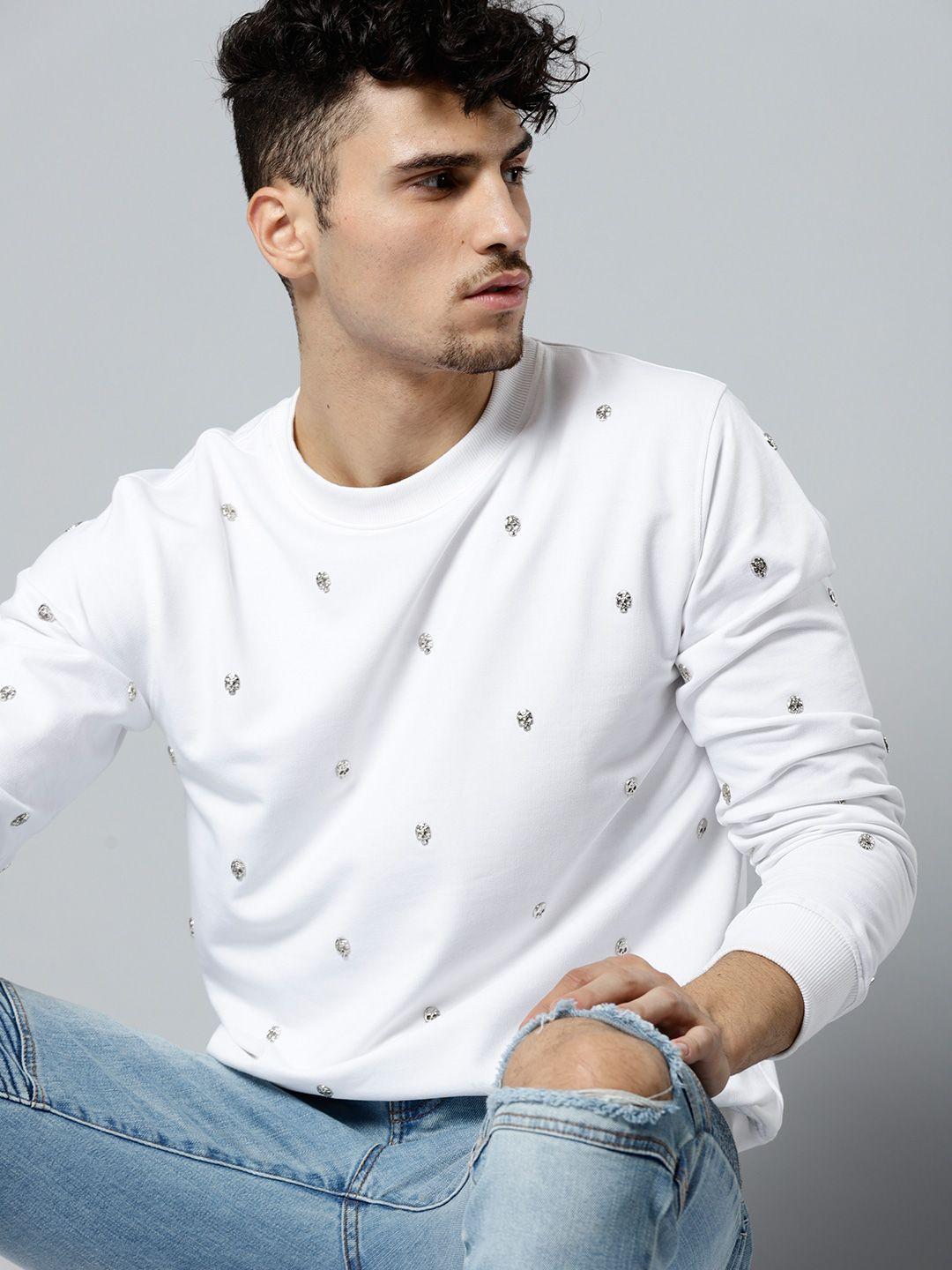 kook n keech marvel men white embellished sweatshirt