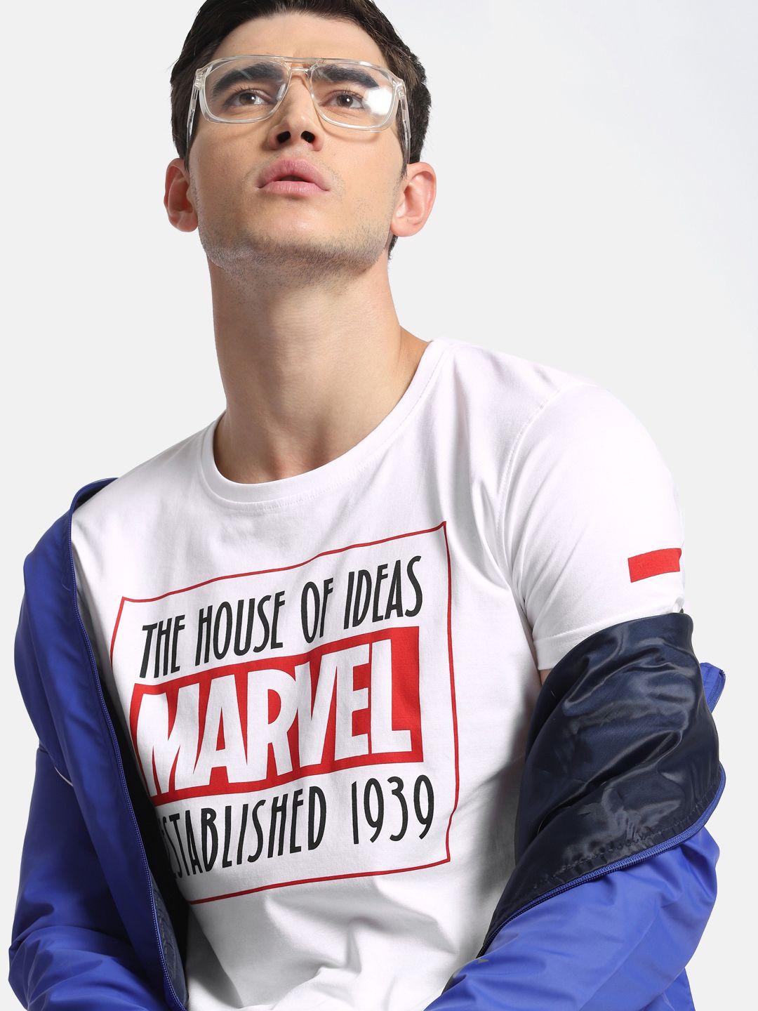 kook n keech marvel men white printed round neck pure cotton t-shirt