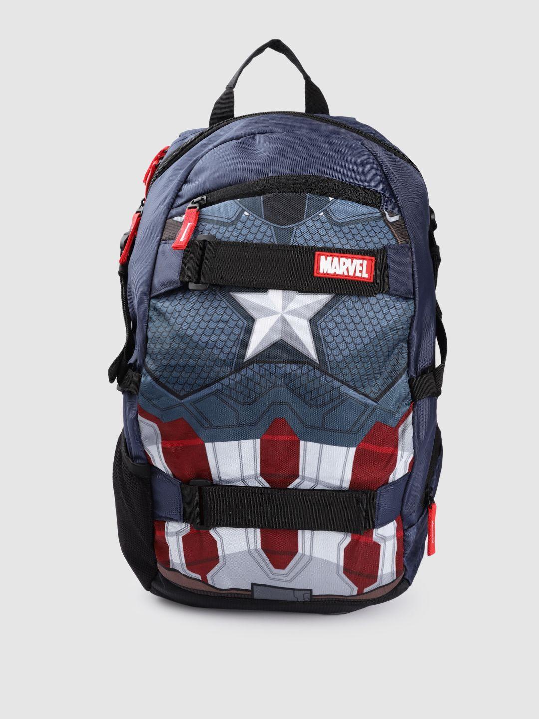 kook n keech marvel unisex navy blue captain america star print backpack