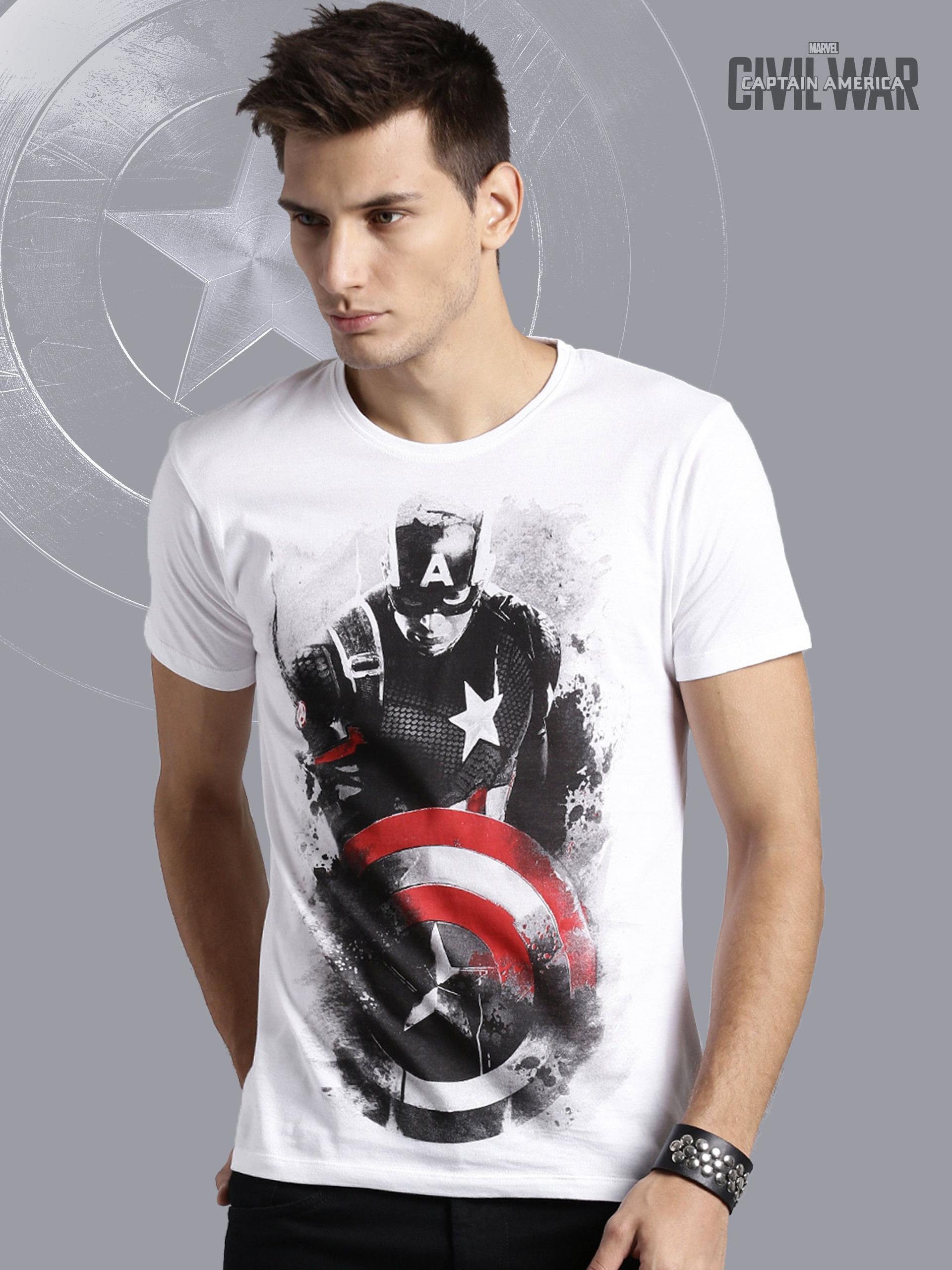 kook n keech marvel white civil war print t-shirt