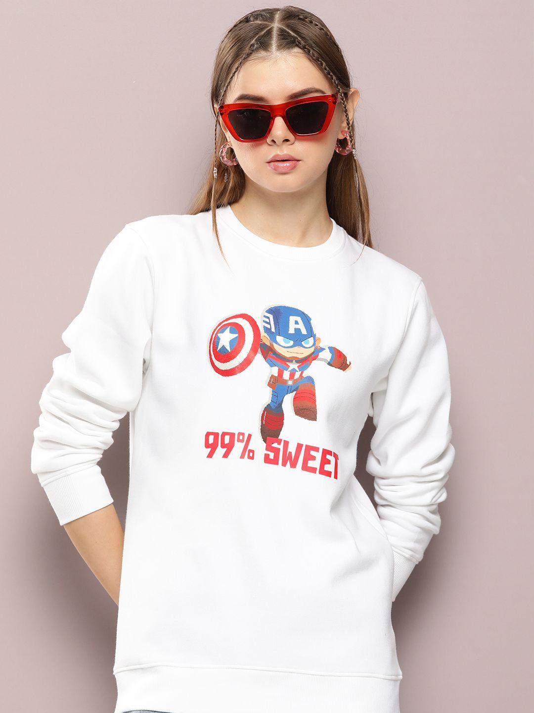 kook n keech marvel women captain america printed sweatshirt