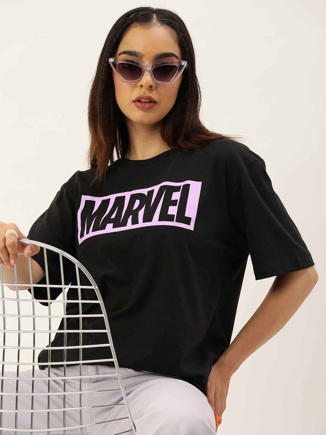 kook n keech marvel women printed pure cotton oversized t-shirt