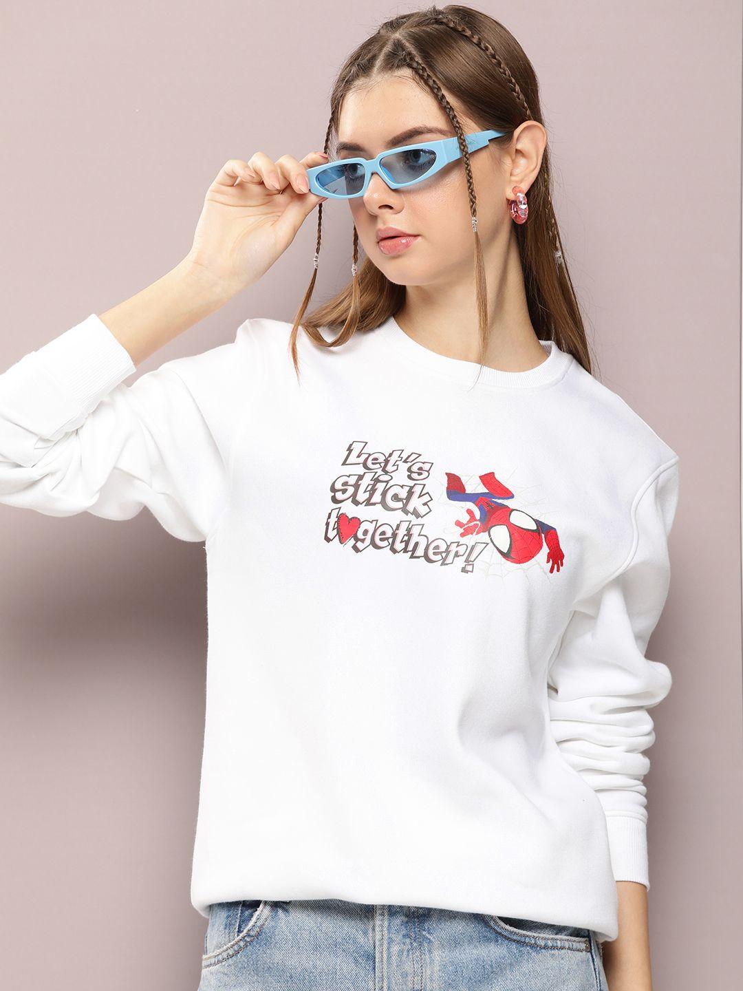 kook n keech marvel women spiderman printed sweatshirt