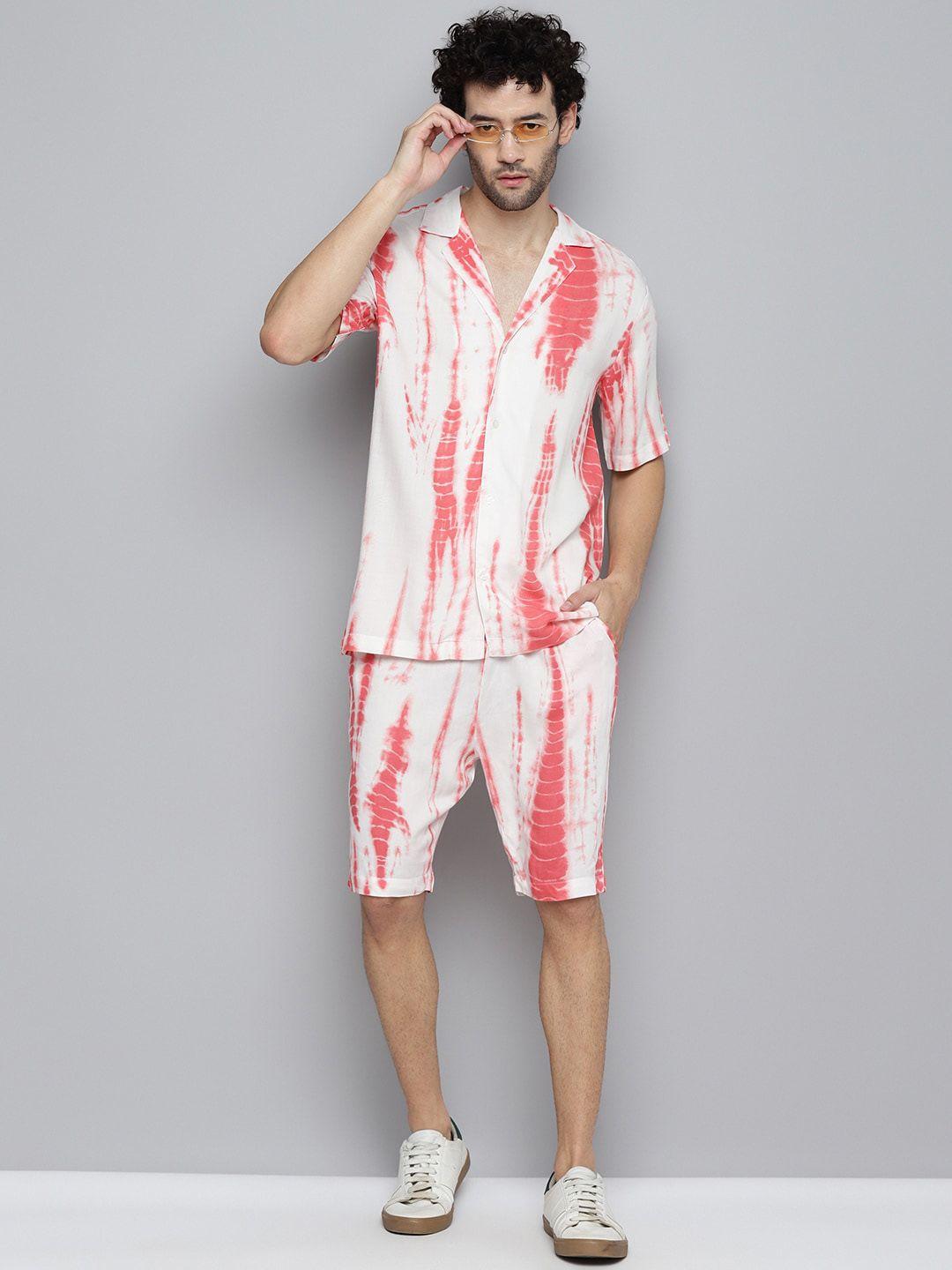 kook n keech men abstract printed loose fit shorts