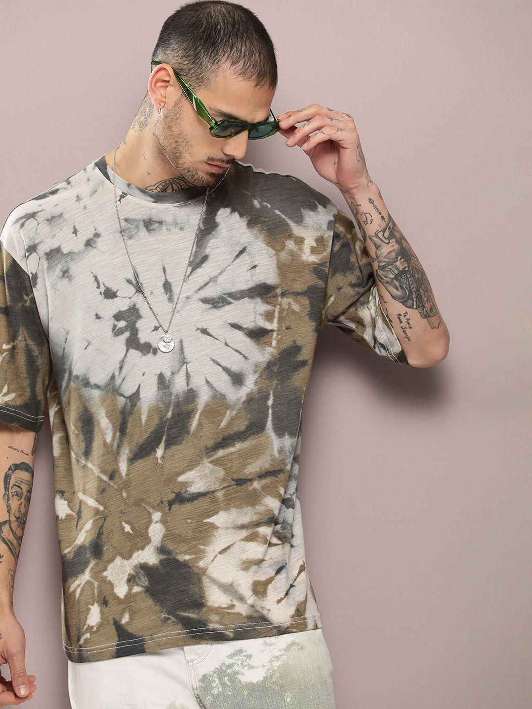 kook n keech men abstract printed oversized t-shirt