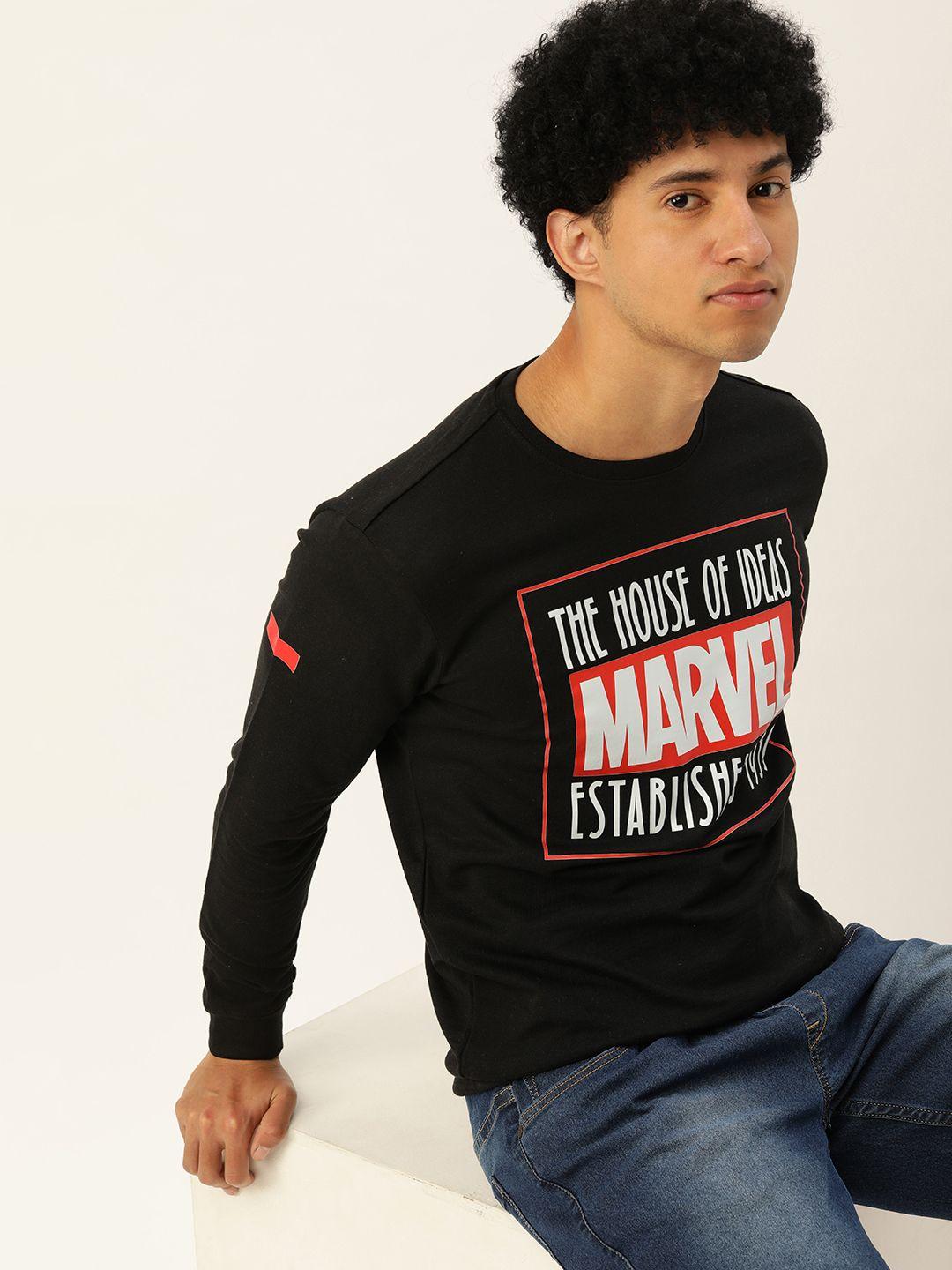 kook n keech men black marvel printed sweatshirt