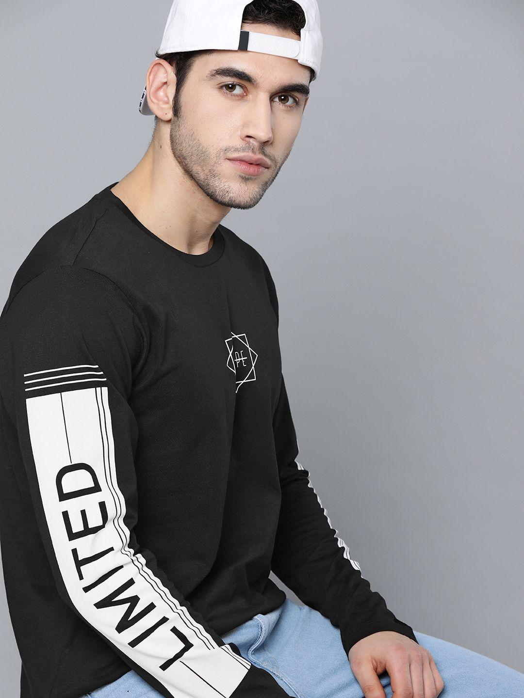 kook n keech men black solid round neck t-shirt