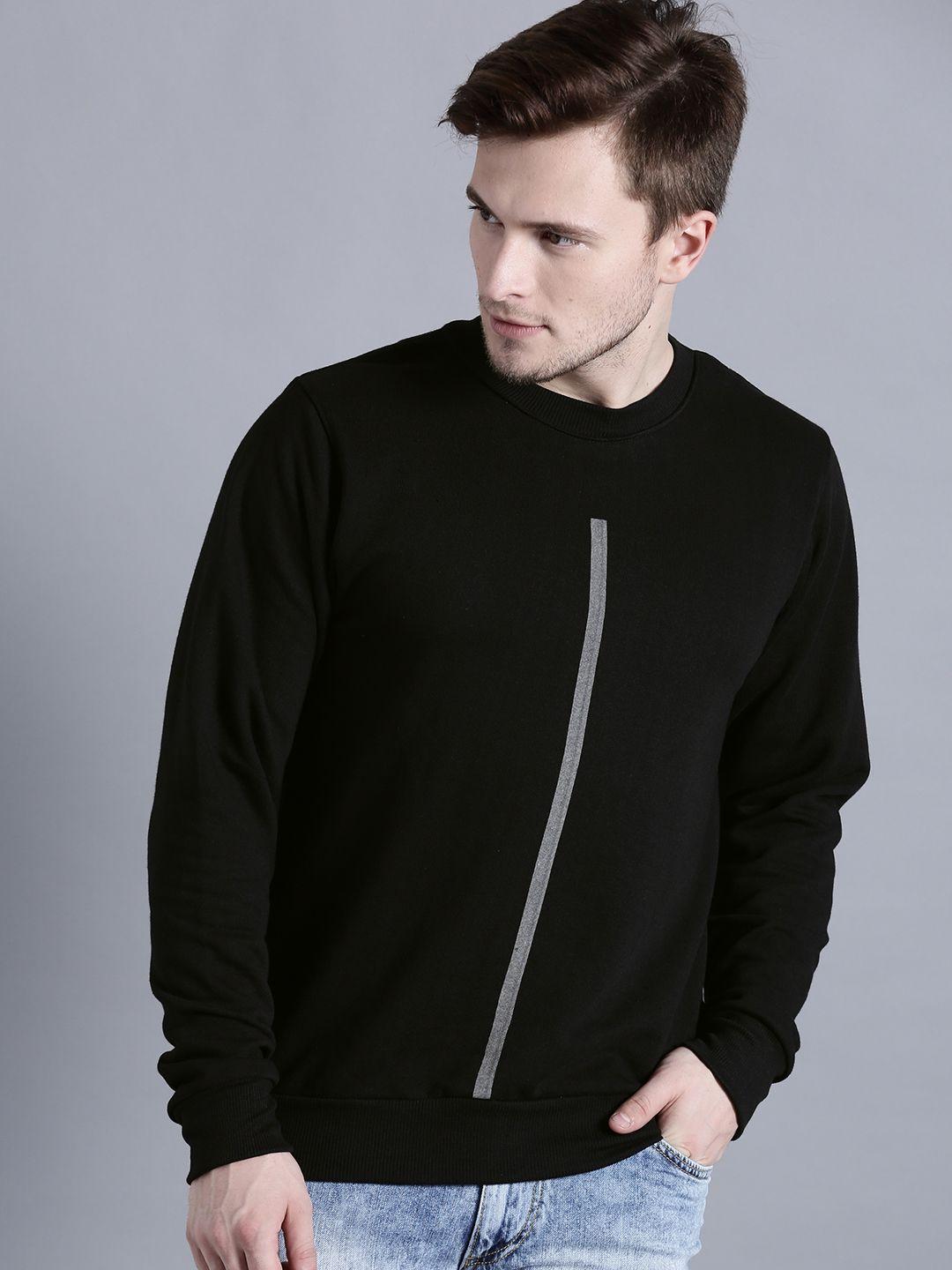 kook n keech men black solid sweatshirt